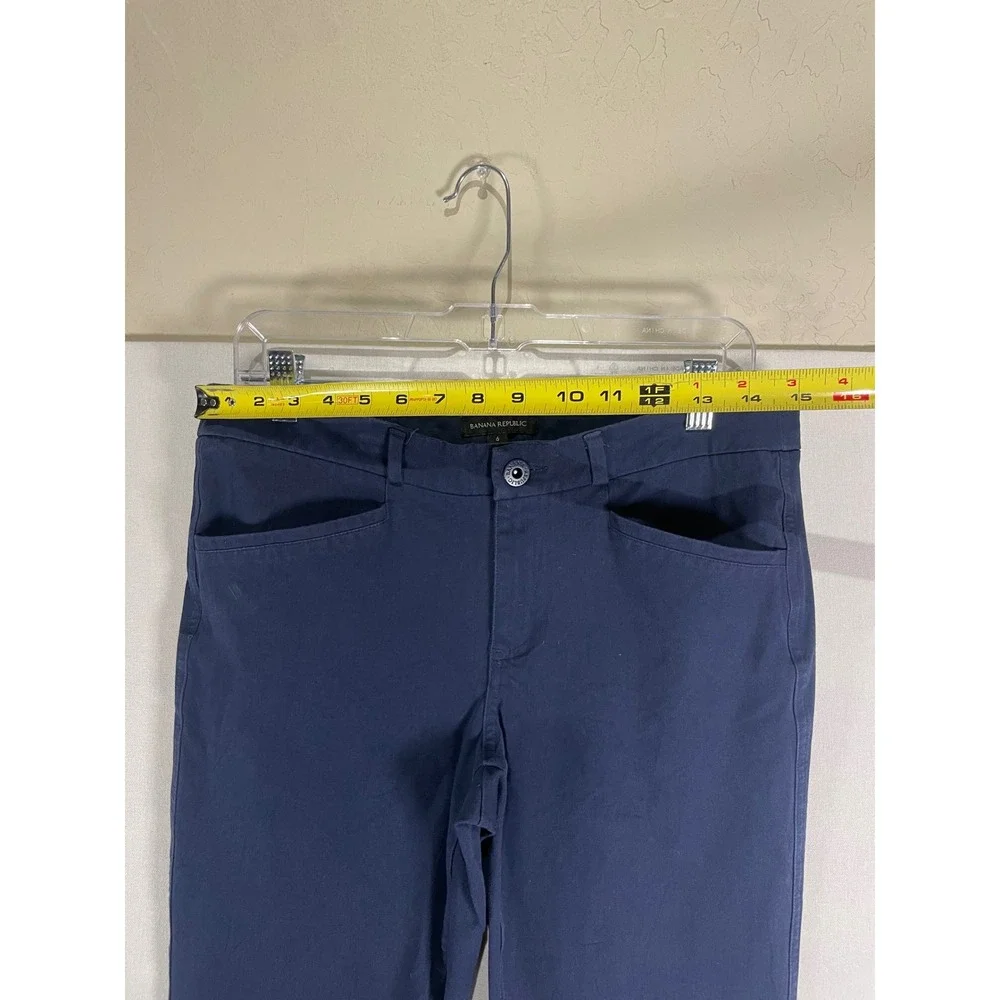 Banana Republic Sloan Slim Navy Blue‎ Stretch Cotton Blend Dress Pants 6